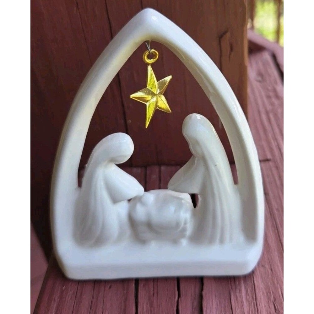 Small Ceramic Nativity Scene Ornament By Giftco
